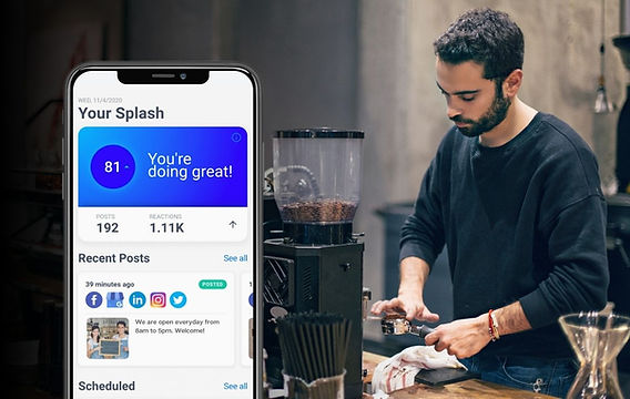 A tablet displaying a Mailchimp email and customer phone with a Beat the Heat discount