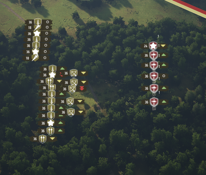 Manor Lords combat scenario screenshot.