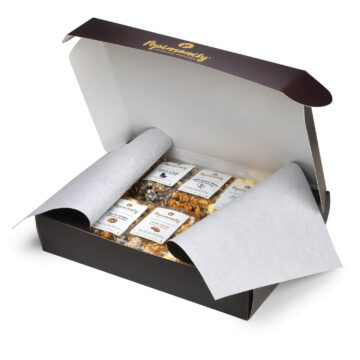 Opening a package excitedly