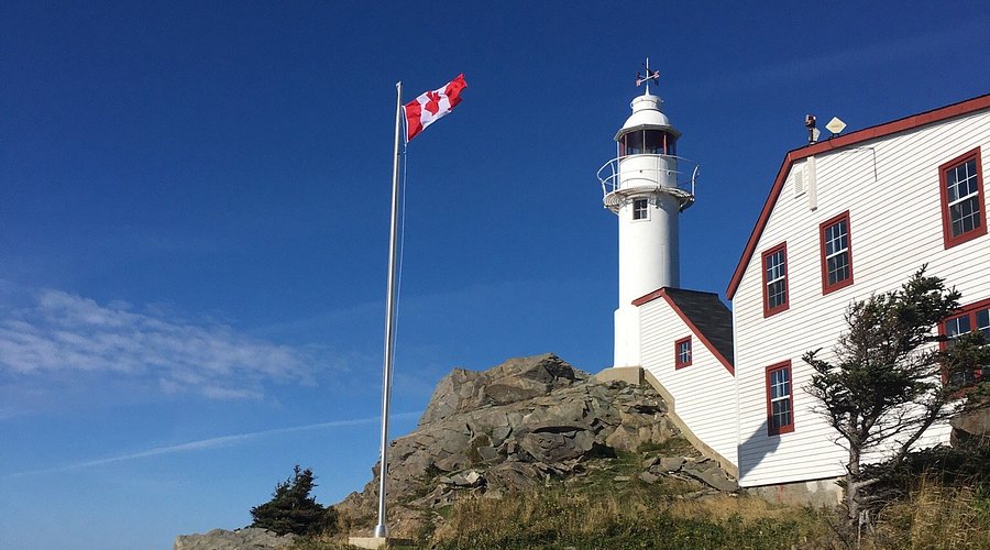 The summit of Gros Morne Mountain shrouded in mist
