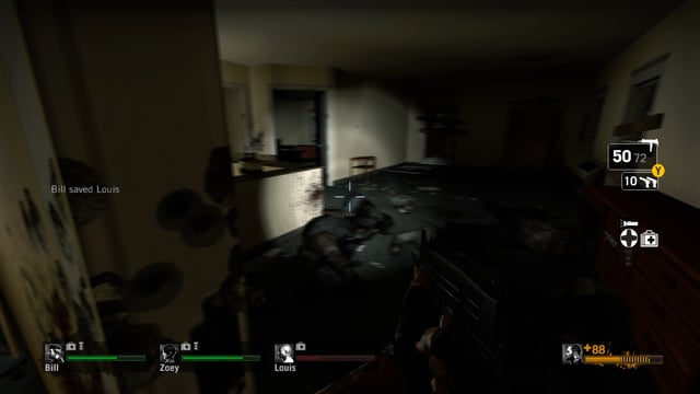 Image of a dilapidated building in the leaked Ravenholm footage, emphasizing the use of architectural decay to convey the state of the world and its history of conflict.