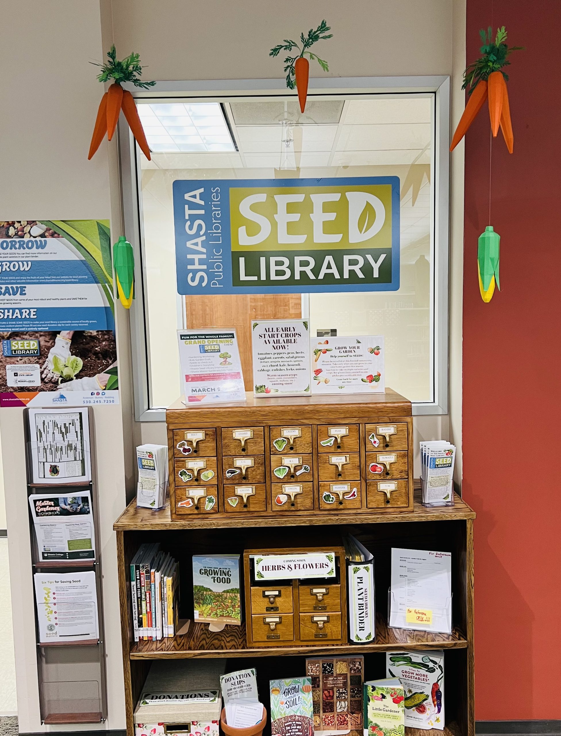 Diverse group people seed library activity