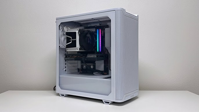 Clean, well-organized PC build featuring the be quiet! Pure Base 500DX case with the be quiet! Dark Rock 4 cooler installed emphasizing airflow and cable management