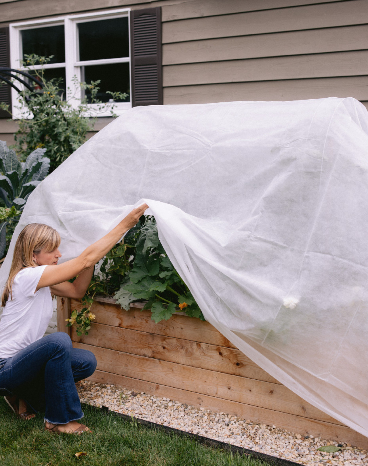 row covers vegetable garden fall