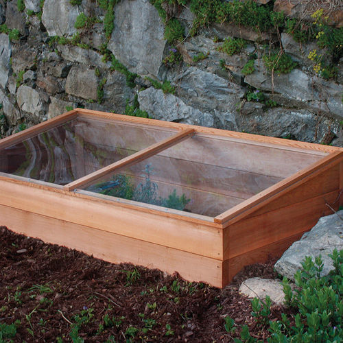 An example of an old window that will be used as the top of the cold frame.