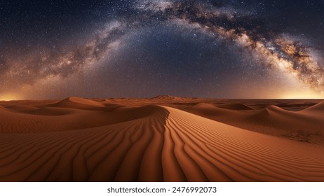 A striking desert landscape at sunset