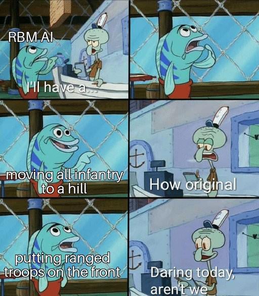 Screenshots of AI formations in battle, demonstrating their use of shield walls, flanking maneuvers, and terrain advantages.