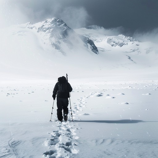 A vast mountain range covered in snow under a bright blue sky, capturing the expansive scale of a heli-skiing adventure.