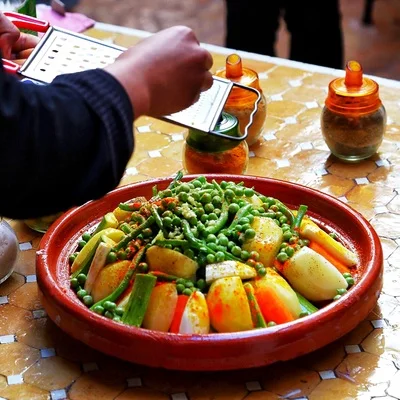 Colorful spices at a cooking class
