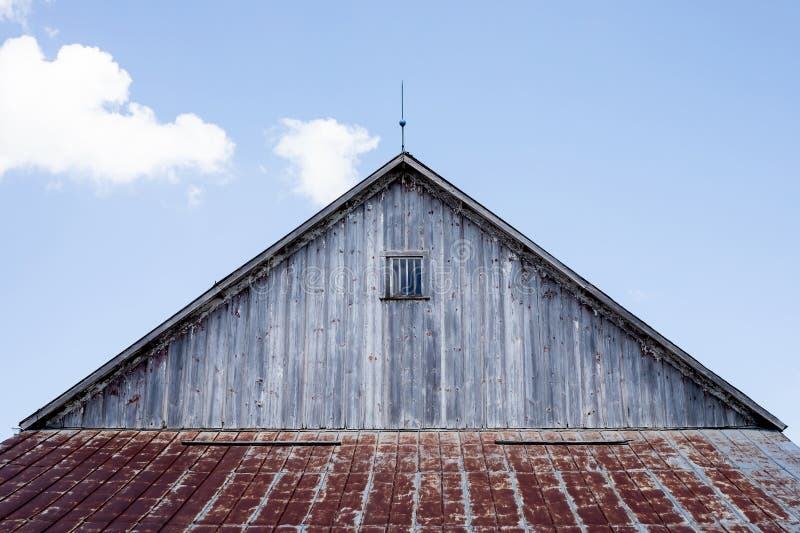Metal roof on an old barn