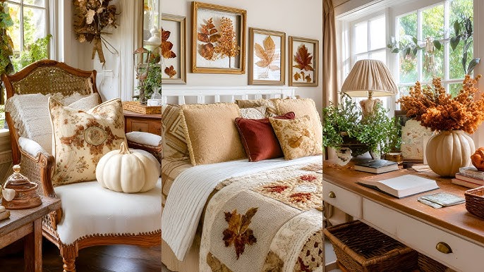 A farmhouse table set for autumn