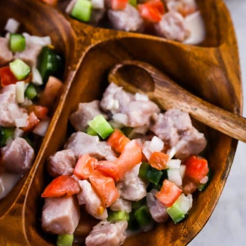 Sampling the local delicacy, Poisson Cru – a taste of paradise.