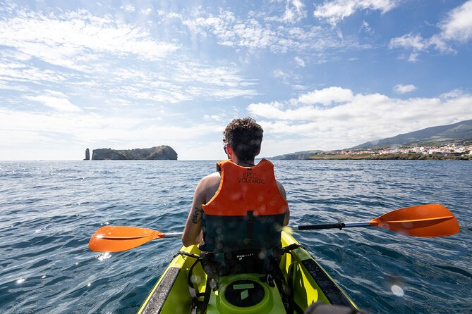 Dr. Sharma freediving in the Vila Franca do Campo Islet, showing the underwater volcanic formations.