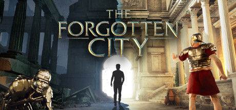 A comparison shot highlighting the visual fidelity improvements in the Forgotten City mod compared to the base game.