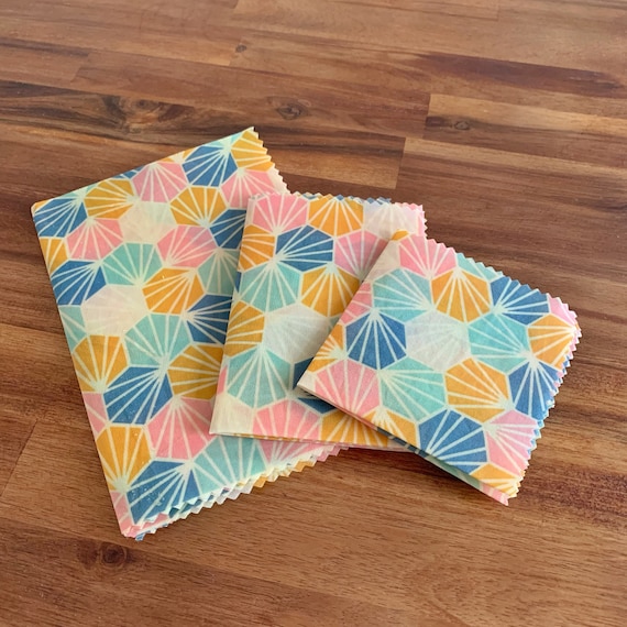 Fabric squares on a cutting mat with scissors