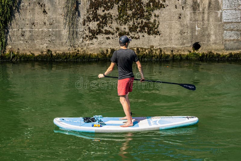 Paddleboarding on the Ljubljanica River