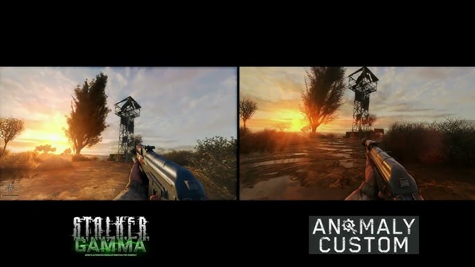 Anomaly's visual enhancements are clearly noticeable in this comparison shot with Call of Pripyat, showcasing improved textures, lighting, and environmental fidelity.