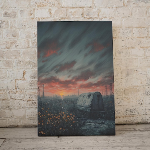 A wide shot of an outdoor environment in S.T.A.L.K.E.R. 2, highlighting the level of detail in textures and environmental quality in the distant background, including the sky and lighting effects