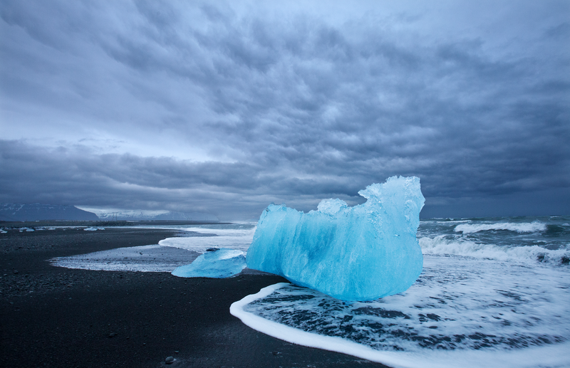 Glacial ice on Diamond Beach, Iceland