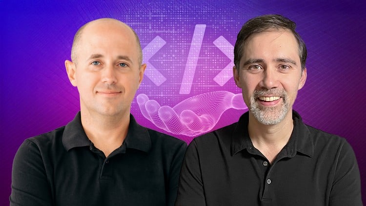 A split screen showing complex code on one side and a simple no-code interface on the other.