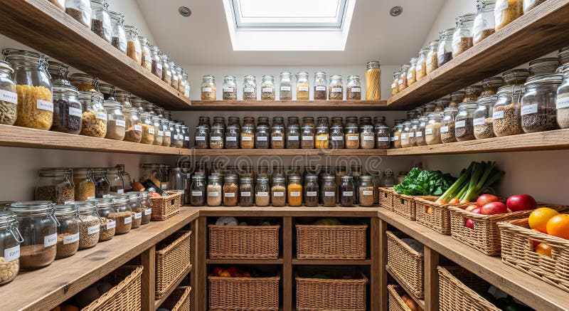 Beautifully organized walk in pantry